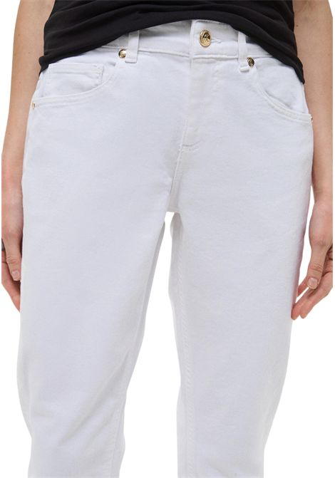 Just Cavalli White Jeans with Gold Logo Details JUST CAVALLI | Trousers | 78PAB5K0 CEWR1003